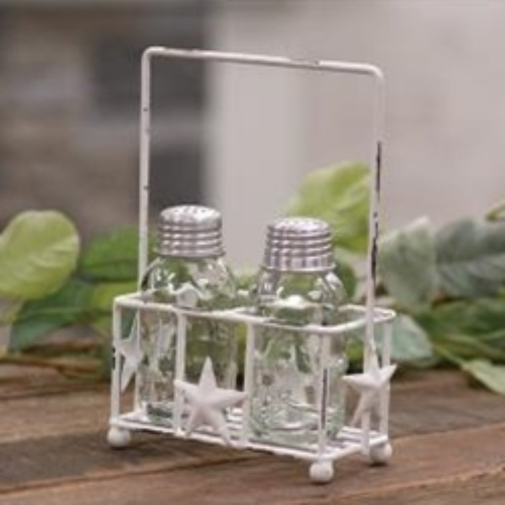 NWT Star Salt & Pepper Caddy W/Shakers